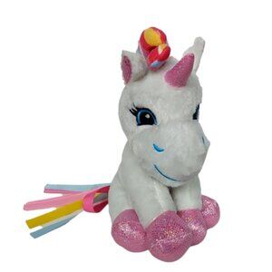 Goffa Unicorn Rainbow Shimmer Metallic Plush Stuffed Animal 8"